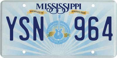 MS license plate YSN964