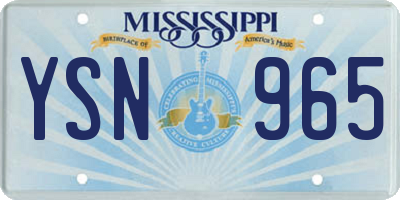 MS license plate YSN965
