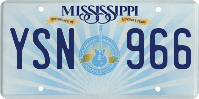 MS license plate YSN966