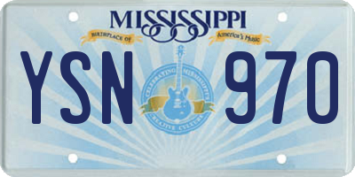 MS license plate YSN970
