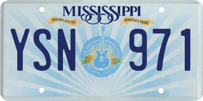 MS license plate YSN971