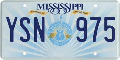 MS license plate YSN975