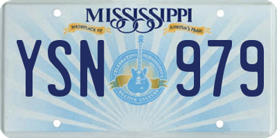 MS license plate YSN979
