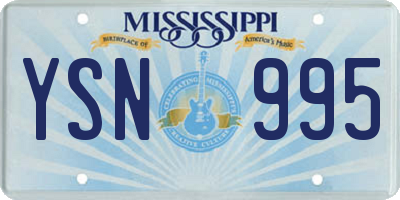 MS license plate YSN995