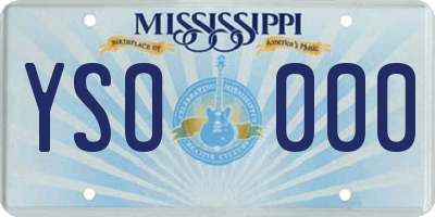 MS license plate YSO000