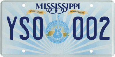 MS license plate YSO002