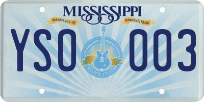 MS license plate YSO003