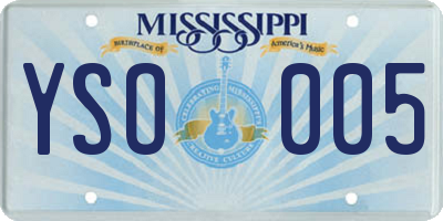 MS license plate YSO005