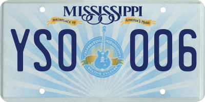 MS license plate YSO006