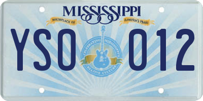 MS license plate YSO012