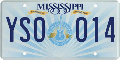 MS license plate YSO014