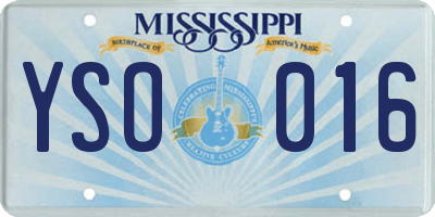 MS license plate YSO016