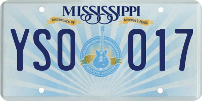 MS license plate YSO017
