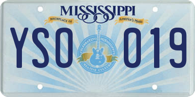 MS license plate YSO019