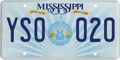 MS license plate YSO020