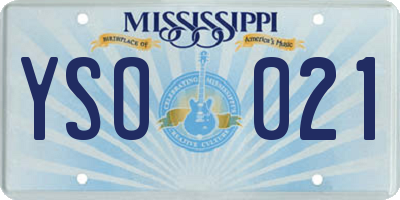 MS license plate YSO021