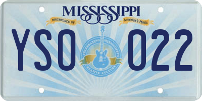 MS license plate YSO022