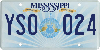 MS license plate YSO024