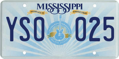 MS license plate YSO025