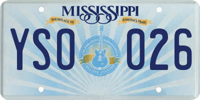 MS license plate YSO026