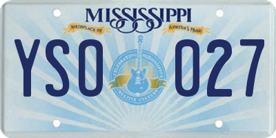 MS license plate YSO027