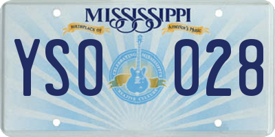 MS license plate YSO028