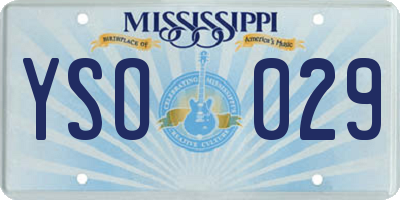 MS license plate YSO029