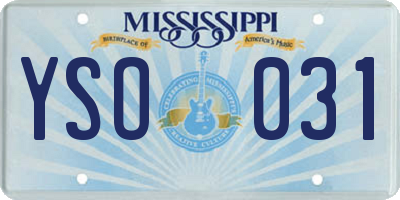 MS license plate YSO031