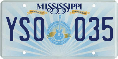 MS license plate YSO035