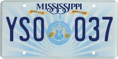MS license plate YSO037