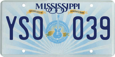 MS license plate YSO039