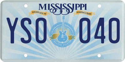 MS license plate YSO040