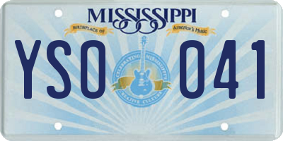 MS license plate YSO041