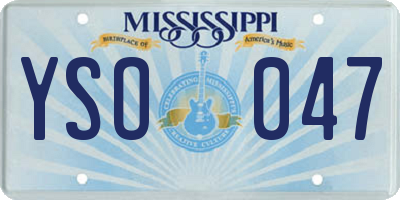 MS license plate YSO047