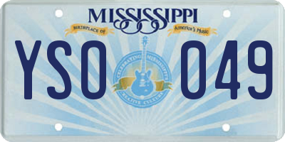 MS license plate YSO049