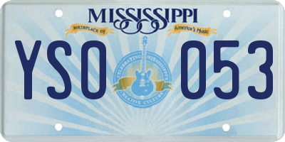 MS license plate YSO053