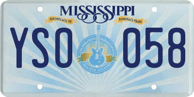 MS license plate YSO058