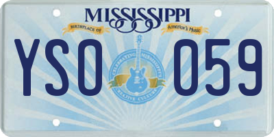 MS license plate YSO059