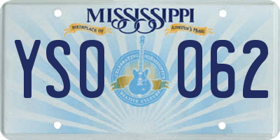 MS license plate YSO062
