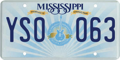MS license plate YSO063