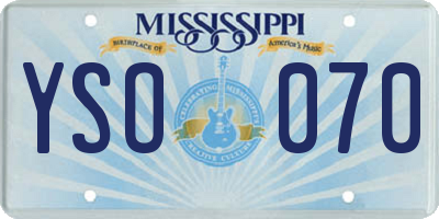 MS license plate YSO070