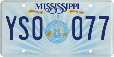 MS license plate YSO077