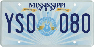 MS license plate YSO080