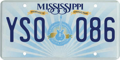 MS license plate YSO086
