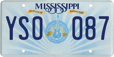 MS license plate YSO087