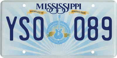 MS license plate YSO089