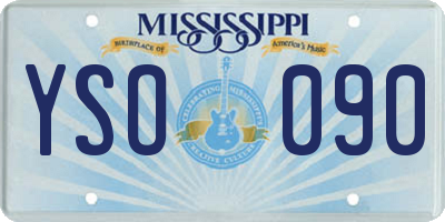 MS license plate YSO090