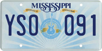 MS license plate YSO091