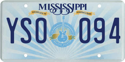 MS license plate YSO094