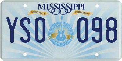 MS license plate YSO098
